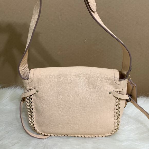 COACH DAKOTAH Apricot Leather Small Whipstitched Flap Saddle Crossbody 34397 - Picture 5 of 15
